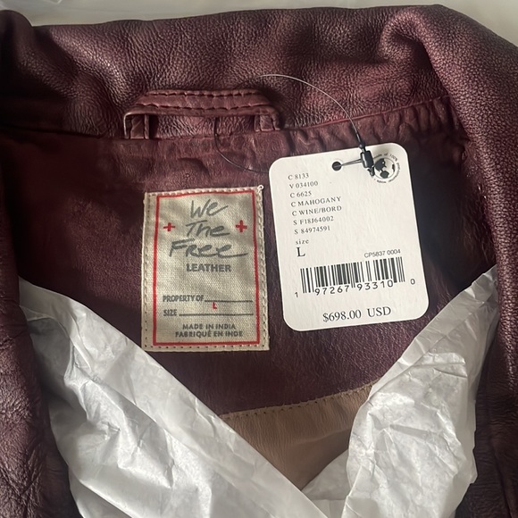 ✨NEW!✨Free People We The Free Jealousy Leather Moto Jacket - Picture 8 of 8